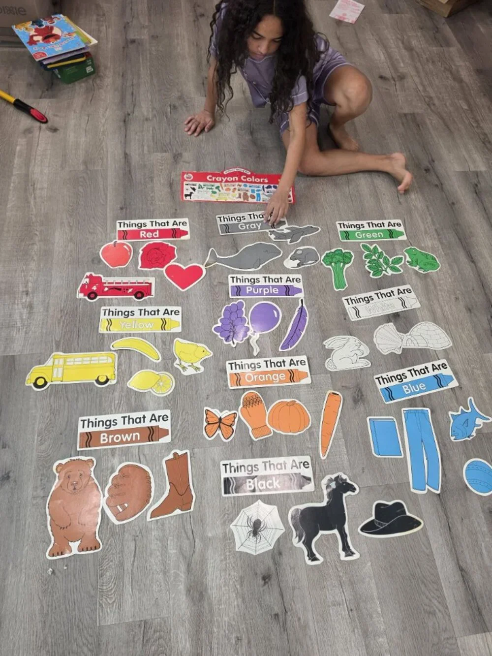 Crayola-Themed Color Learning Cards Set For Kids bulletin board gamr toy paper